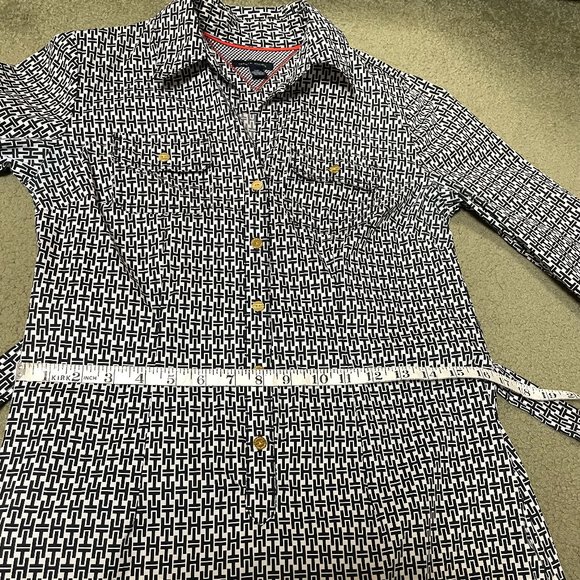 Tommy Hilfiger Black & White TH Logo Shirt Dress - Picture 11 of 15